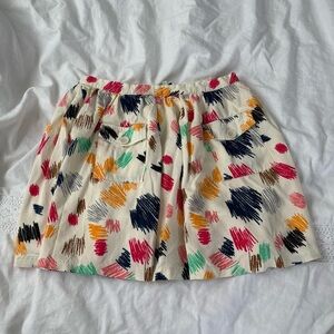 Pepaloves LARGE cream scribble print skirt crayons teacher lined classroom